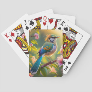 Green Headed Aquamarin Winged Fantasy Bird Spielkarten