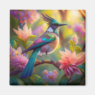 Green Headed Jay Fantasy Bird Magnet