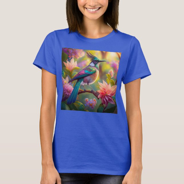 Green Headed Jay Fantasy Bird T-Shirt (Vorderseite)