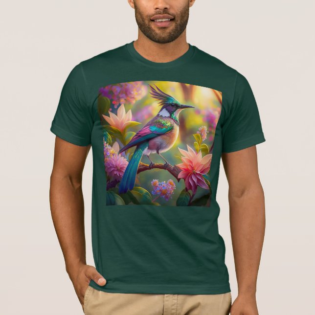 Green Headed Jay Fantasy Bird T-Shirt (Vorderseite)