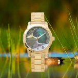 Green Headed Mallard Duck Foto Armbanduhr<br><div class="desc">Stilvolle Armbanduhr mit schwarzen Ziffern, die das Foto der grünen Kopfhaut, männliche Mallard Duck, zeigt. Wählen Sie Ihre Uhr aus verschiedenen Stilen.</div>