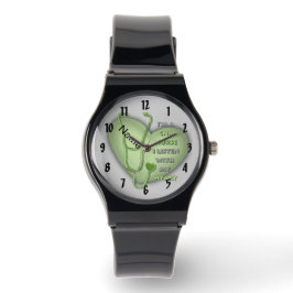 Green Heart CNA Nurse Armbanduhr