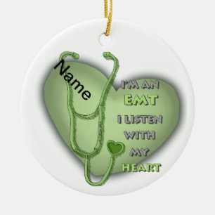 Green Heart EMT Keramik Ornament