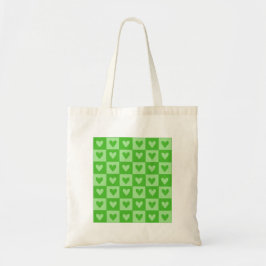 Green Heart Grid Tote Bag Tragetasche