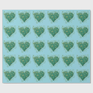 Green Heart Inside Geschenkpapier