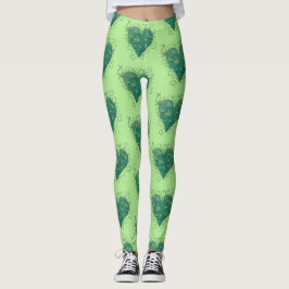 Green Heart Inside Leggings