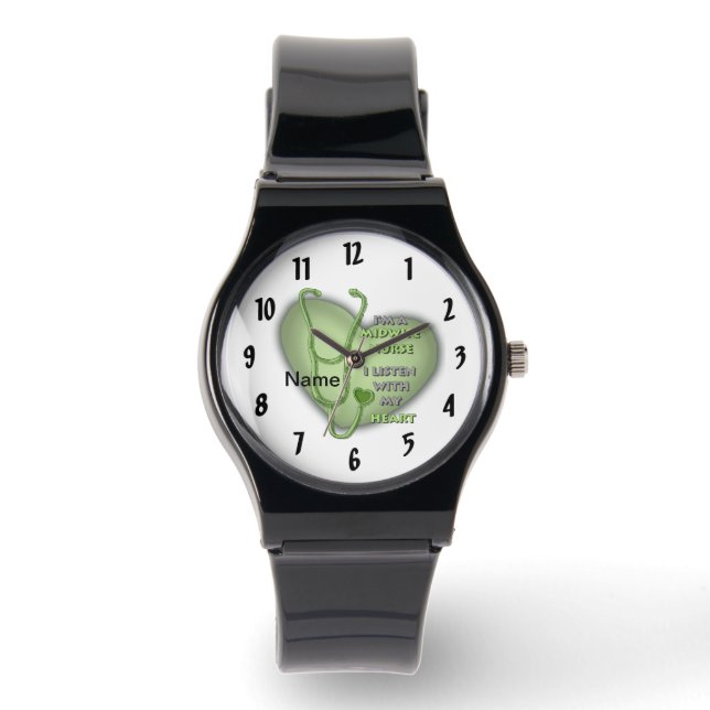 Green Heart Midfrau Nurse Armbanduhr (Vorderseite)