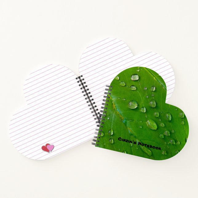 Green Heart Spiral Notebook Notizbuch (Innenseite)