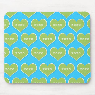 Green Heart XOXO Mousepad