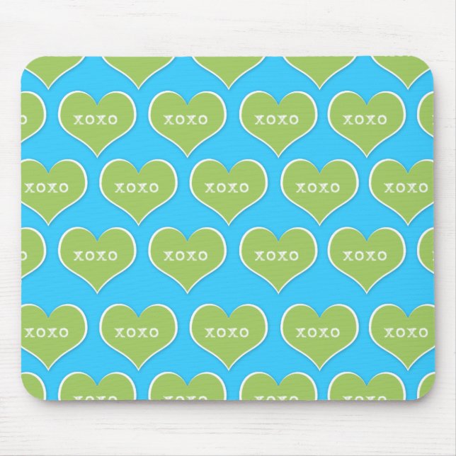 Green Heart XOXO Mousepad (Vorne)