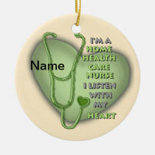 Green Heart Zuhause Health Care Nurse Keramik Ornament