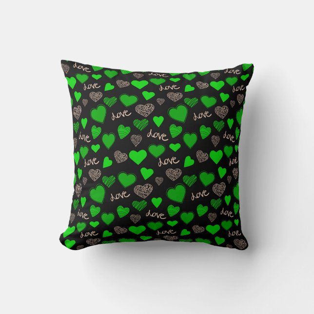 Green hearts kissen (Vorderseite)