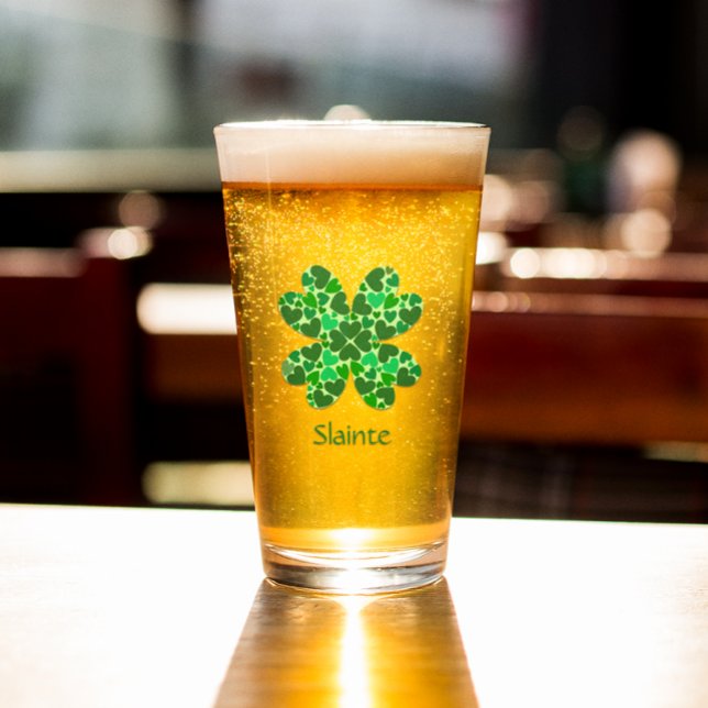 Green Hearts Kleeblatt Personalisiert Glas (Von Creator hochgeladen)