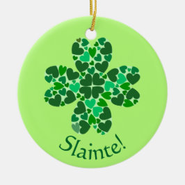 Green Hearts Kleeblatt St. Patrick's Customizable Ornament Aus Metall