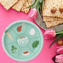 Green Hebrew Pesach Pessach Sever Pappteller