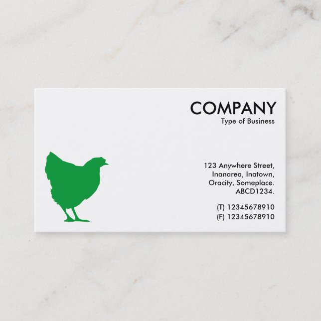 Green Hen Symbol - Weiß Visitenkarte (Vorderseite)