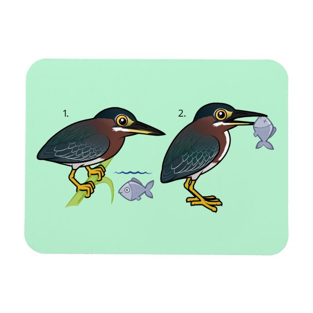 Green Heron Junting Technique Magnet (Horizontal)