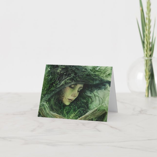 Green-Hexe-Blank-Karte (Vorderseite)