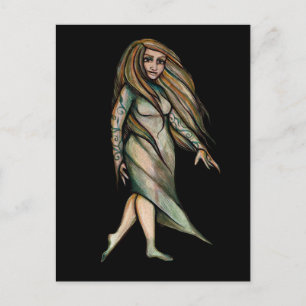 Green Hexe Goddess Art Proud Paganism Art Postkarte