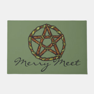 Green Hexe Pagan Pentagramm Nature Wicca Fußmatte