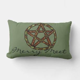 Green Hexe Pagan Pentagramm Nature Wicca Lendenkissen