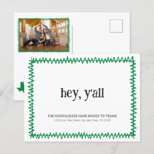 Green Hey Y'all - Nach Texas gezogen Postkarte