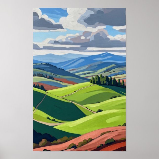 Green Hills Wall Art Poster (Vorne)