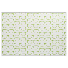 Green Hipster Geek Glasses Fabric Stoff