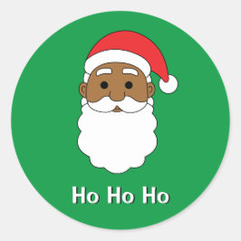 Green Ho Ho Ho Afrikanisch-Amerikanischer Weihnach Runder Aufkleber