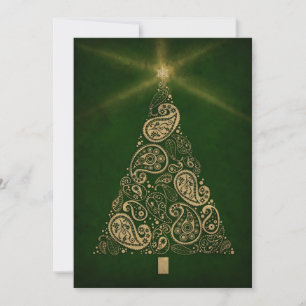 Green Holiday Card mit Paisley Tree Feiertagskarte