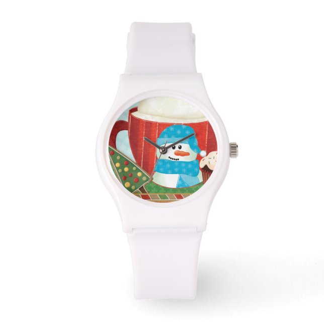 Green Holiday Cup mit heißem Kakao Armbanduhr (Vorderseite)