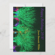 Green Holiday Lit Trees Carte Appartement de vacan