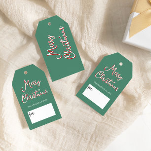 Green Holly Jolly frohe Weihnachtsfamilie Name Geschenkanhänger
