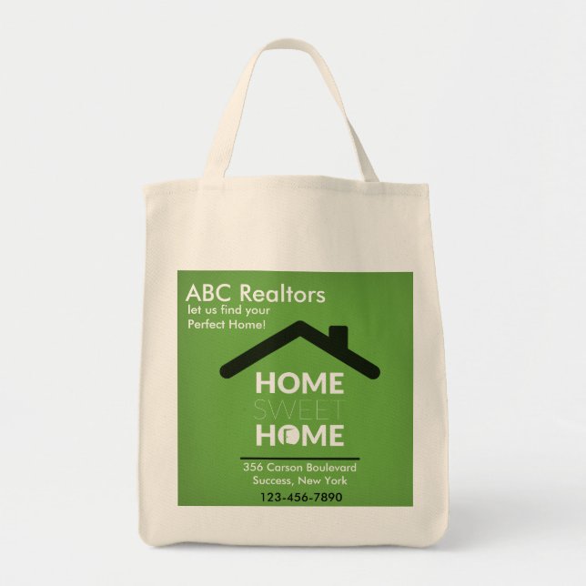 Green Home Sweet Home Grocery Tote Tragetasche (Vorne)