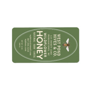 Green Honey Label für Honey-Jar-Biene Adressaufkleber