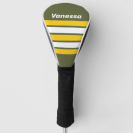 Green Honey Nostalgic Across Striping with Name Golf Headcover