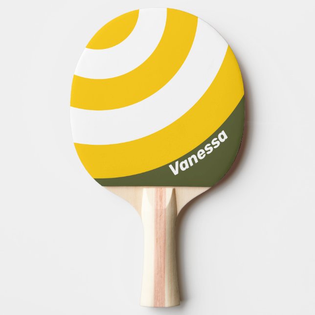 Green Honey Nostalgic Circle Stripe with Name Tischtennis Schläger (Vorderseite)