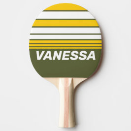 Green Honey Nostalgic Horizon Striping with Name Tischtennis Schläger