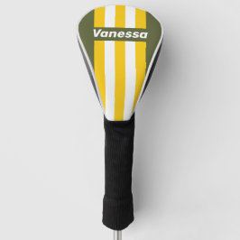 Green Honey Nostalgic Pin Stripes with Name Golf Headcover