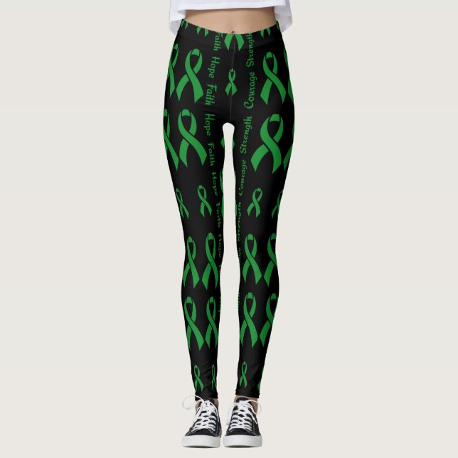Green Hope Faith Strength Courage Leggings (Vorderseite)
