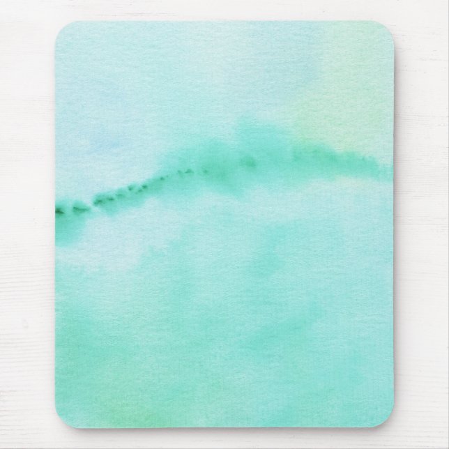 Green Horizon Watercolor Landschaftsmuster Mousepad (Vorne)