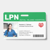 Green | Hospital Medical Employee Foto ID Abzeiche