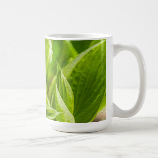 Green Hosta-Blätter Kaffeetasse (Rechts)
