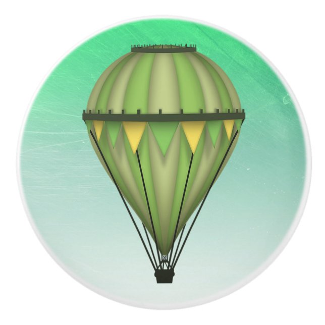 Green Hot Air Ballon Keramikknauf (Vorderseite)