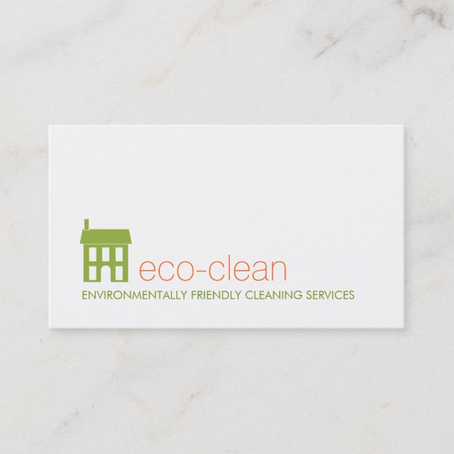 Green House Logo Natürliche Reinigungsdienste Visitenkarte (Vorderseite)