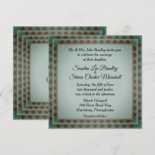 Green Hue Tribal Inspiriert Design-Hochzeit Einladung