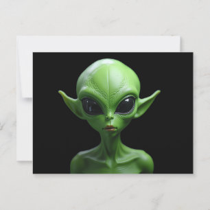 Green humanoid postkarte
