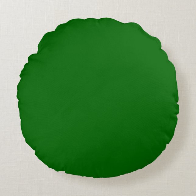 Green Hunter kelsolide schlichte Farbe Custom Rundes Kissen (Vorderseite)