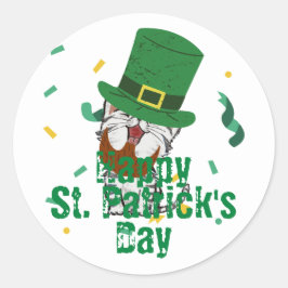 Green Hut Glück Kleeblatt St. Patrick's Day Runder Aufkleber