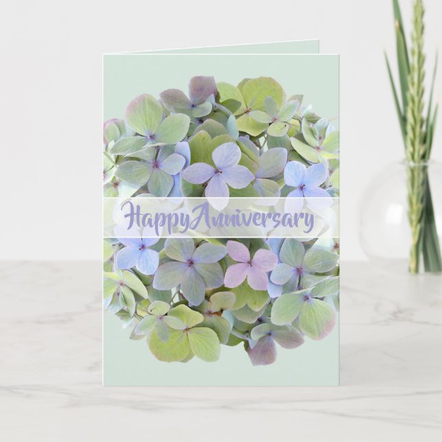 Green Hydrangea Blume Jeden Anlass Grußkarte Karte (Vorderseite)